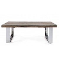 Bizzotto Stanton Τραπέζι Σαλονιού 110x60x40εκ., Καρυδί-Χρώμιο