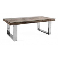 Bizzotto Stanton Τραπέζι Σαλονιού 110x60x40εκ., Καρυδί-Χρώμιο