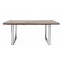 Bizzotto Stanton Τραπέζι Φαγητού 180x90x76εκ., Καρυδί-Χρώμιο