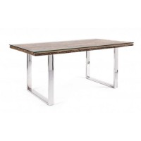 Bizzotto Stanton Τραπέζι Φαγητού 180x90x76εκ., Καρυδί-Χρώμιο