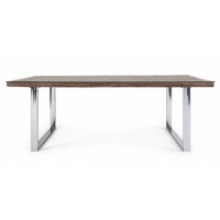 Bizzotto Stanton Τραπέζι Φαγητού 220x100x76εκ., Καρυδί-Χρώμιο