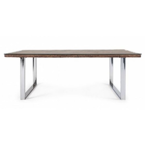 Bizzotto Stanton Τραπέζι Φαγητού 220x100x76εκ., Καρυδί-Χρώμιο