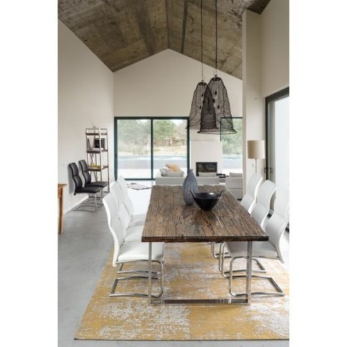 Bizzotto Stanton Τραπέζι Φαγητού 220x100x76εκ., Καρυδί-Χρώμιο