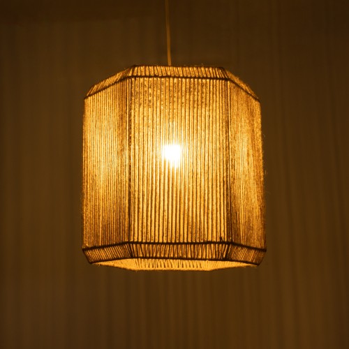GLOBOSTAR® CAYMAN 00519 Boho Κρεμαστό Φωτιστικό Οροφής με Ντουί 1 x E27 AC 220-240V IP20 - Μπεζ - Μ40 x Π40 x Υ40cm