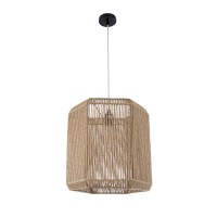 GLOBOSTAR® CAYMAN 00519 Boho Κρεμαστό Φωτιστικό Οροφής με Ντουί 1 x E27 AC 220-240V IP20 - Μπεζ - Μ40 x Π40 x Υ40cm