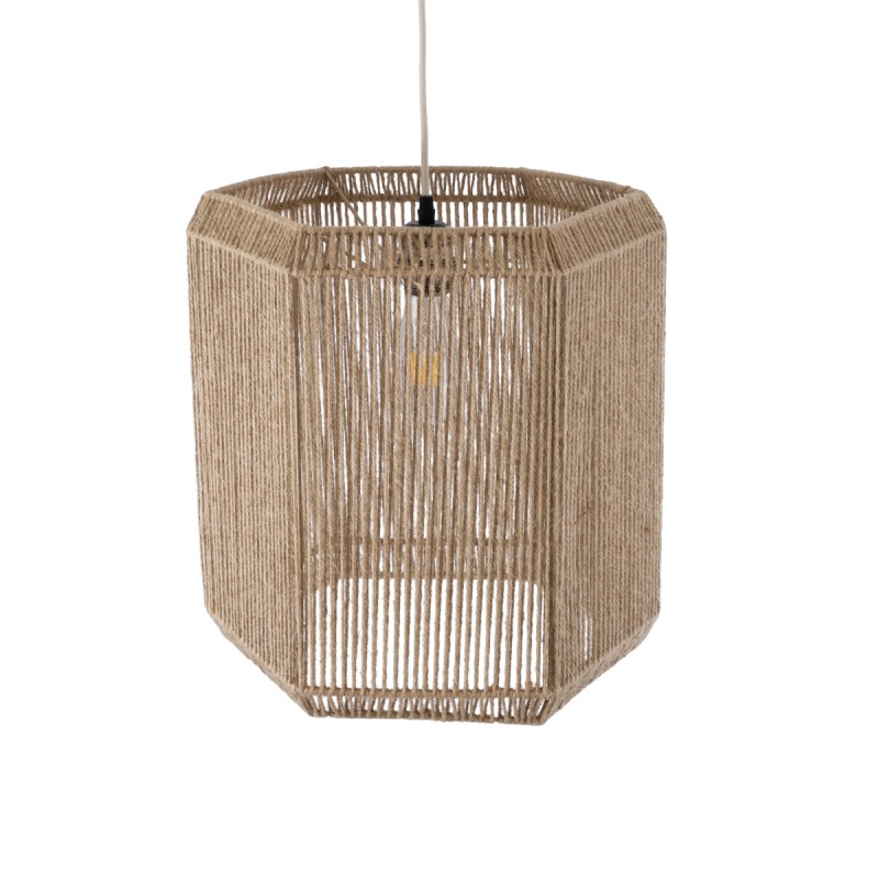 GLOBOSTAR® CAYMAN 00519 Boho Κρεμαστό Φωτιστικό Οροφής με Ντουί 1 x E27 AC 220-240V IP20 - Μπεζ - Μ40 x Π40 x Υ40cm