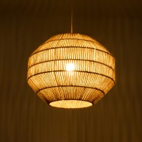 GLOBOSTAR® CAYMAN 00522 Boho Κρεμαστό Φωτιστικό Οροφής με Ντουί 1 x E27 AC 220-240V IP20 - Μπεζ - Μ40 x Π40 x Υ30cm