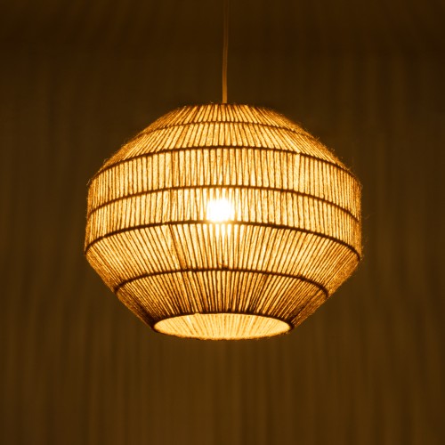 GLOBOSTAR® CAYMAN 00522 Boho Κρεμαστό Φωτιστικό Οροφής με Ντουί 1 x E27 AC 220-240V IP20 - Μπεζ - Μ40 x Π40 x Υ30cm
