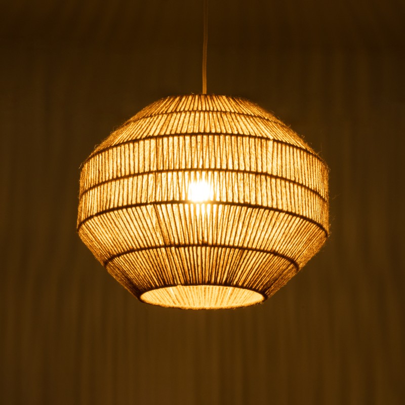 GLOBOSTAR® CAYMAN 00522 Boho Κρεμαστό Φωτιστικό Οροφής με Ντουί 1 x E27 AC 220-240V IP20 - Μπεζ - Μ40 x Π40 x Υ30cm
