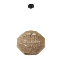 GLOBOSTAR® CAYMAN 00522 Boho Κρεμαστό Φωτιστικό Οροφής με Ντουί 1 x E27 AC 220-240V IP20 - Μπεζ - Μ40 x Π40 x Υ30cm
