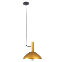 GLOBOSTAR® KATIE 00538 Μοντέρνο Φωτιστικό Οροφής με Ντουί 1 x E27 AC 220-240V IP20 - Μαύρο & Χρυσό - Μ30 x Π30 x Υ120cm