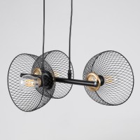 GLOBOSTAR® VERONA 00586 Μοντέρνο Κρεμαστό Φωτιστικό Οροφής με Ντουί 3 x E27 AC 220-240V IP20 - Μαύρο & Χρυσό - Μ50 x Π28 x Υ20cm