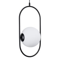 GLOBOSTAR® HAMBURG 00591 Μοντέρνο Κρεμαστό Φωτιστικό Οροφής με Ντουί 1 x E14 AC 220-240V IP20 - Μαύρο & Λευκό - Μ25 x Π20 x Υ50cm