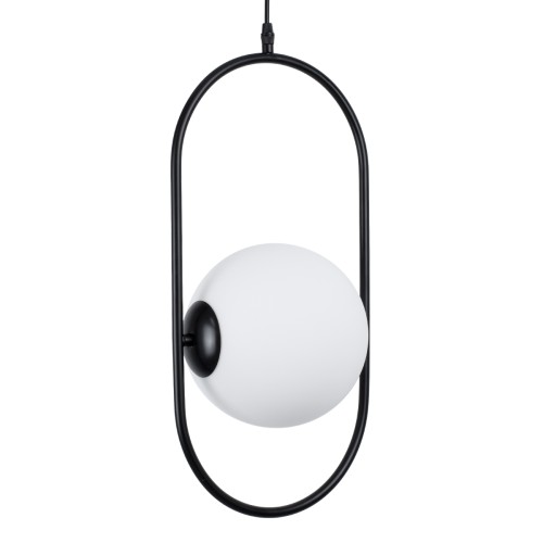 GLOBOSTAR® HAMBURG 00591 Μοντέρνο Κρεμαστό Φωτιστικό Οροφής με Ντουί 1 x E14 AC 220-240V IP20 - Μαύρο & Λευκό - Μ25 x Π20 x Υ50cm