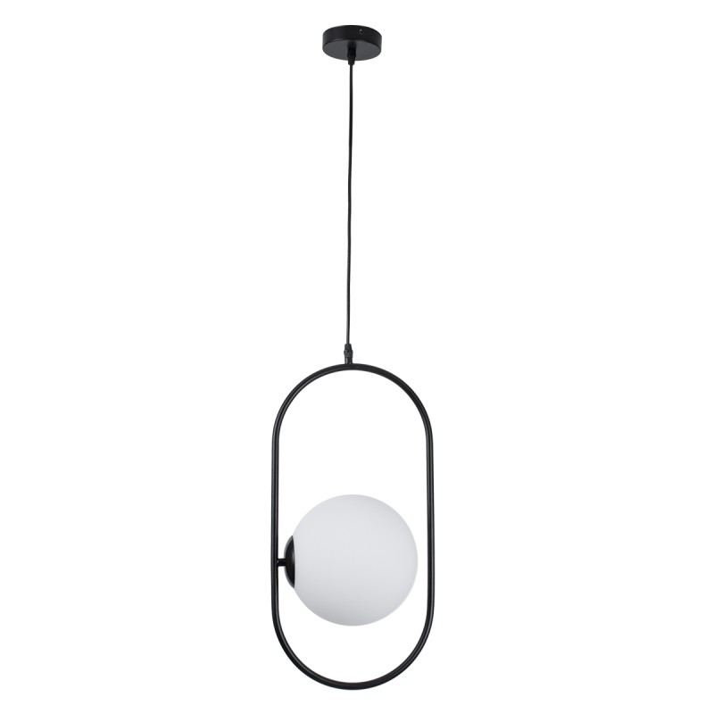 GLOBOSTAR® HAMBURG 00591 Μοντέρνο Κρεμαστό Φωτιστικό Οροφής με Ντουί 1 x E14 AC 220-240V IP20 - Μαύρο & Λευκό - Μ25 x Π20 x Υ50cm