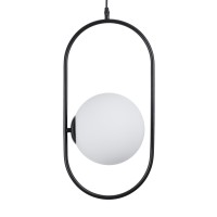 GLOBOSTAR® HAMBURG 00591 Μοντέρνο Κρεμαστό Φωτιστικό Οροφής με Ντουί 1 x E14 AC 220-240V IP20 - Μαύρο & Λευκό - Μ25 x Π20 x Υ50cm