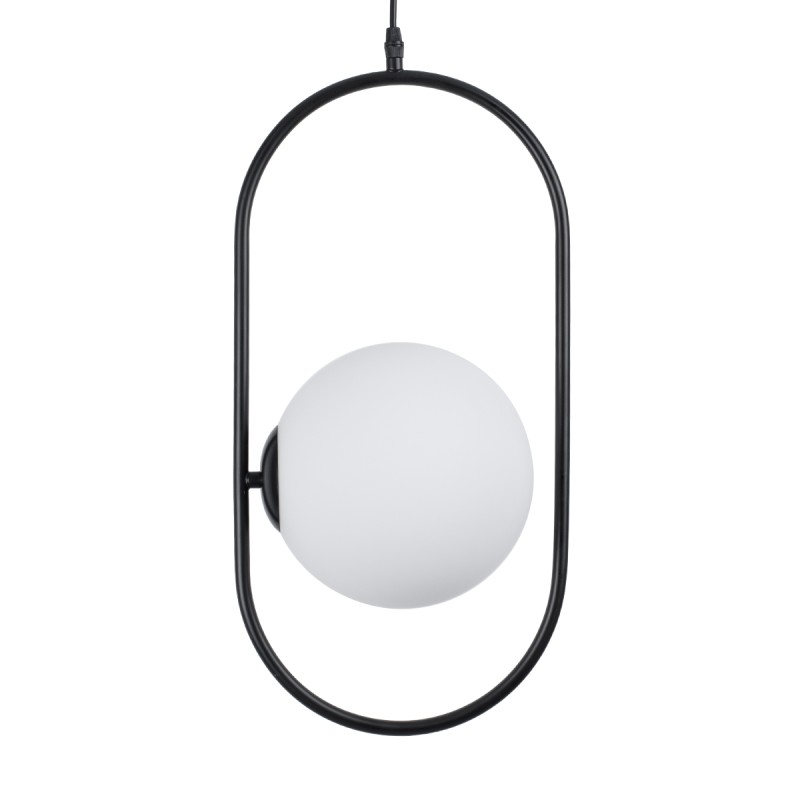 GLOBOSTAR® HAMBURG 00591 Μοντέρνο Κρεμαστό Φωτιστικό Οροφής με Ντουί 1 x E14 AC 220-240V IP20 - Μαύρο & Λευκό - Μ25 x Π20 x Υ50cm