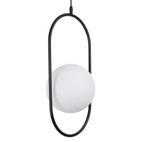 GLOBOSTAR® HAMBURG 00591 Μοντέρνο Κρεμαστό Φωτιστικό Οροφής με Ντουί 1 x E14 AC 220-240V IP20 - Μαύρο & Λευκό - Μ25 x Π20 x Υ50cm