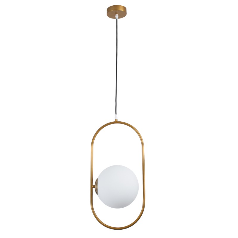 GLOBOSTAR® HAMBURG 00592 Μοντέρνο Κρεμαστό Φωτιστικό Οροφής με Ντουί 1 x E14 AC 220-240V IP20 - Χρυσό & Λευκό - Μ25 x Π20 x Υ50cm