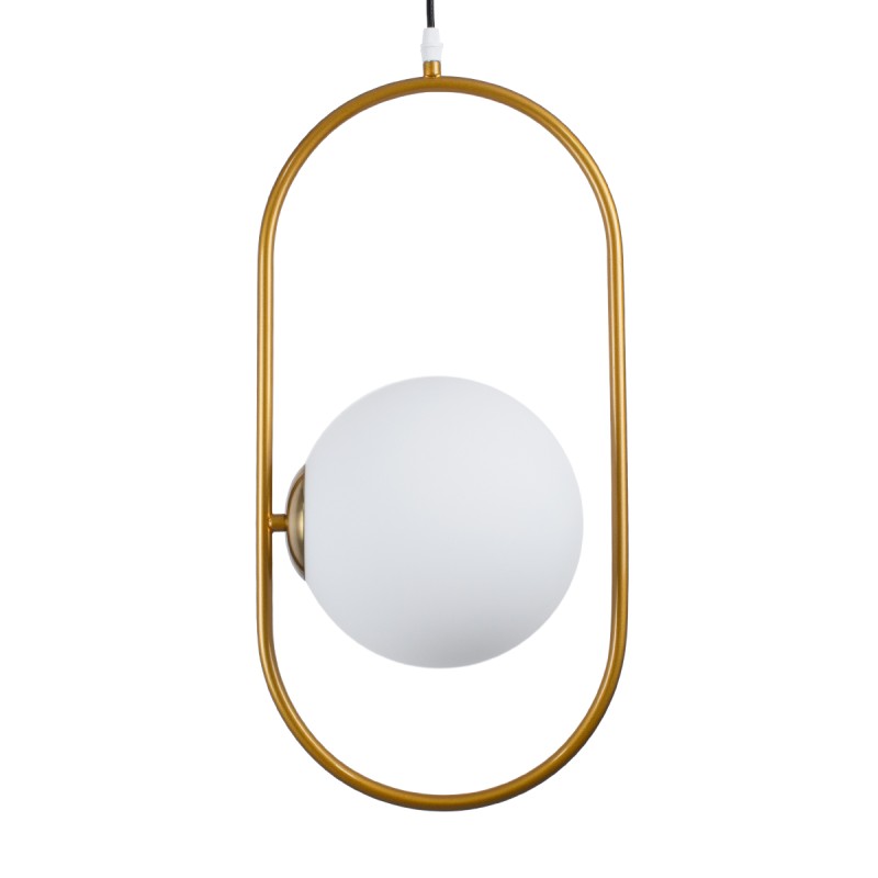 GLOBOSTAR® HAMBURG 00592 Μοντέρνο Κρεμαστό Φωτιστικό Οροφής με Ντουί 1 x E14 AC 220-240V IP20 - Χρυσό & Λευκό - Μ25 x Π20 x Υ50cm