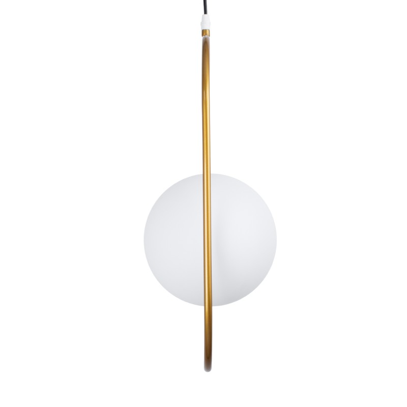 GLOBOSTAR® HAMBURG 00592 Μοντέρνο Κρεμαστό Φωτιστικό Οροφής με Ντουί 1 x E14 AC 220-240V IP20 - Χρυσό & Λευκό - Μ25 x Π20 x Υ50cm