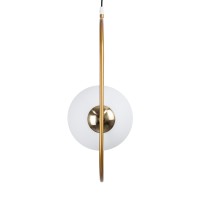 GLOBOSTAR® HAMBURG 00592 Μοντέρνο Κρεμαστό Φωτιστικό Οροφής με Ντουί 1 x E14 AC 220-240V IP20 - Χρυσό & Λευκό - Μ25 x Π20 x Υ50cm