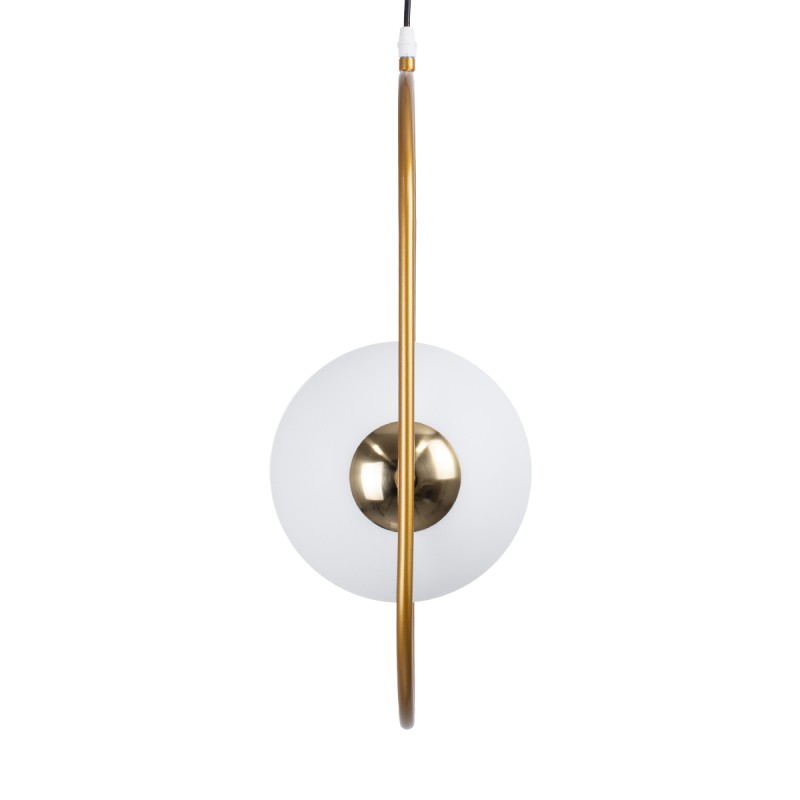 GLOBOSTAR® HAMBURG 00592 Μοντέρνο Κρεμαστό Φωτιστικό Οροφής με Ντουί 1 x E14 AC 220-240V IP20 - Χρυσό & Λευκό - Μ25 x Π20 x Υ50cm