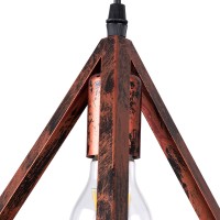 GLOBOSTAR® TRIANGLE 00609 Μοντέρνο Κρεμαστό Φωτιστικό Οροφής με Ντουί 5 x E27 AC 220-240V IP20 - Χάλκινο - Μ170 x Π22 x Y130cm