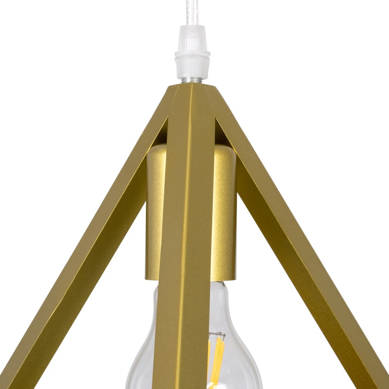 GLOBOSTAR® TRIANGLE 00610 Μοντέρνο Κρεμαστό Φωτιστικό Οροφής με Ντουί 5 x E27 AC 220-240V IP20 - Χρυσό - Μ170 x Π22 x Y130cm