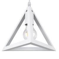 GLOBOSTAR® TRIANGLE 00612 Μοντέρνο Κρεμαστό Φωτιστικό Οροφής με Ντουί 2 x E27 AC 220-240V IP20 - Λευκό - Μ60 x Π22 x Y130cm
