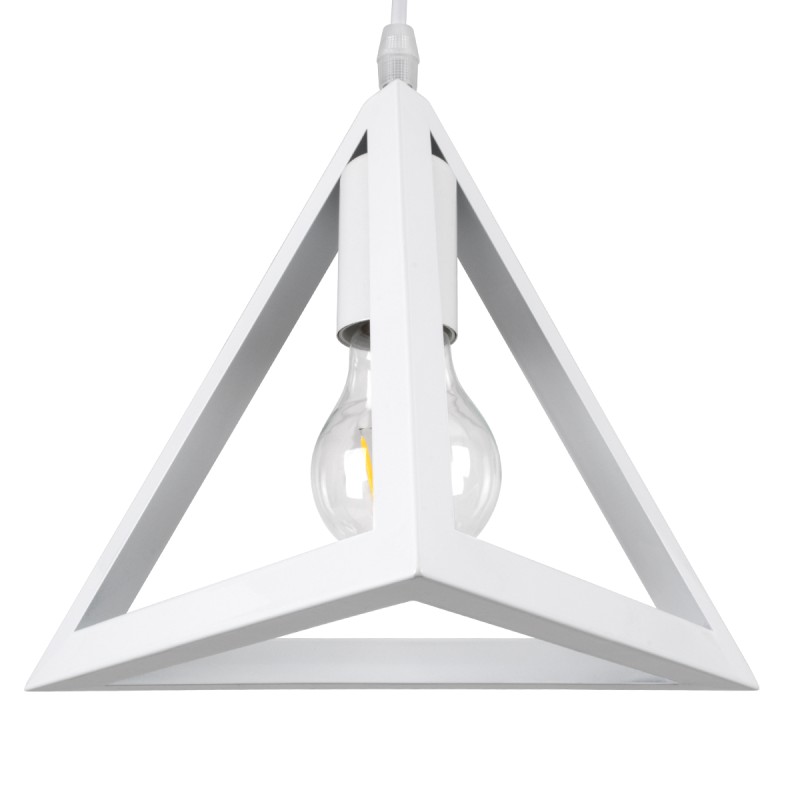 GLOBOSTAR® TRIANGLE 00617 Μοντέρνο Κρεμαστό Φωτιστικό Οροφής με Ντουί 3 x E27 AC 220-240V IP20 - Λευκό - Μ49 x Π49 x Y130cm