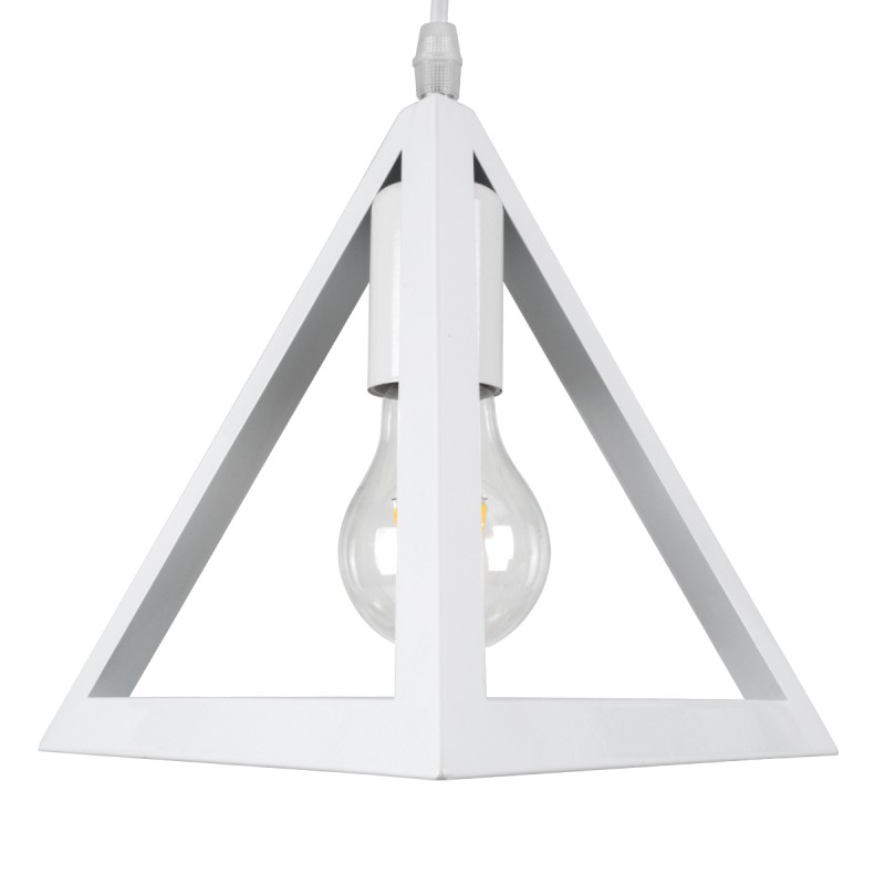 GLOBOSTAR® TRIANGLE 00617 Μοντέρνο Κρεμαστό Φωτιστικό Οροφής με Ντουί 3 x E27 AC 220-240V IP20 - Λευκό - Μ49 x Π49 x Y130cm