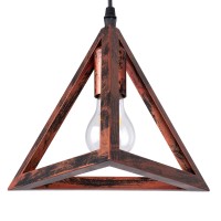 GLOBOSTAR® TRIANGLE 00618 Μοντέρνο Κρεμαστό Φωτιστικό Οροφής με Ντουί 3 x E27 AC 220-240V IP20 - Χάλκινο - Μ49 x Π49 x Y130cm