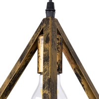 GLOBOSTAR® TRIANGLE 00619 Μοντέρνο Κρεμαστό Φωτιστικό Οροφής με Ντουί 3 x E27 AC 220-240V IP20 - Μπρούτζινο - Μ49 x Π49 x Y130cm