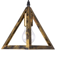 GLOBOSTAR® TRIANGLE 00619 Μοντέρνο Κρεμαστό Φωτιστικό Οροφής με Ντουί 3 x E27 AC 220-240V IP20 - Μπρούτζινο - Μ49 x Π49 x Y130cm