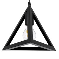 GLOBOSTAR® TRIANGLE 00621 Μοντέρνο Κρεμαστό Φωτιστικό Οροφής με Ντουί 3 x E27 AC 220-240V IP20 - Μαύρο - Μ70 x Π22 x Y130cm