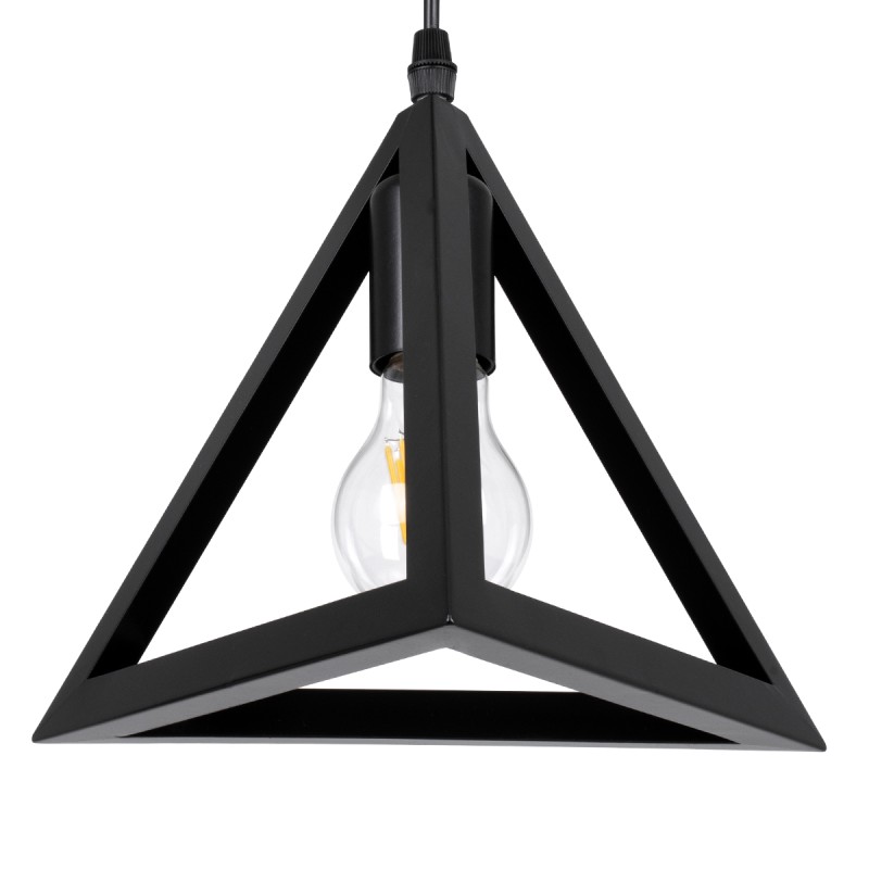 GLOBOSTAR® TRIANGLE 00621 Μοντέρνο Κρεμαστό Φωτιστικό Οροφής με Ντουί 3 x E27 AC 220-240V IP20 - Μαύρο - Μ70 x Π22 x Y130cm