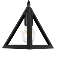 GLOBOSTAR® TRIANGLE 00621 Μοντέρνο Κρεμαστό Φωτιστικό Οροφής με Ντουί 3 x E27 AC 220-240V IP20 - Μαύρο - Μ70 x Π22 x Y130cm