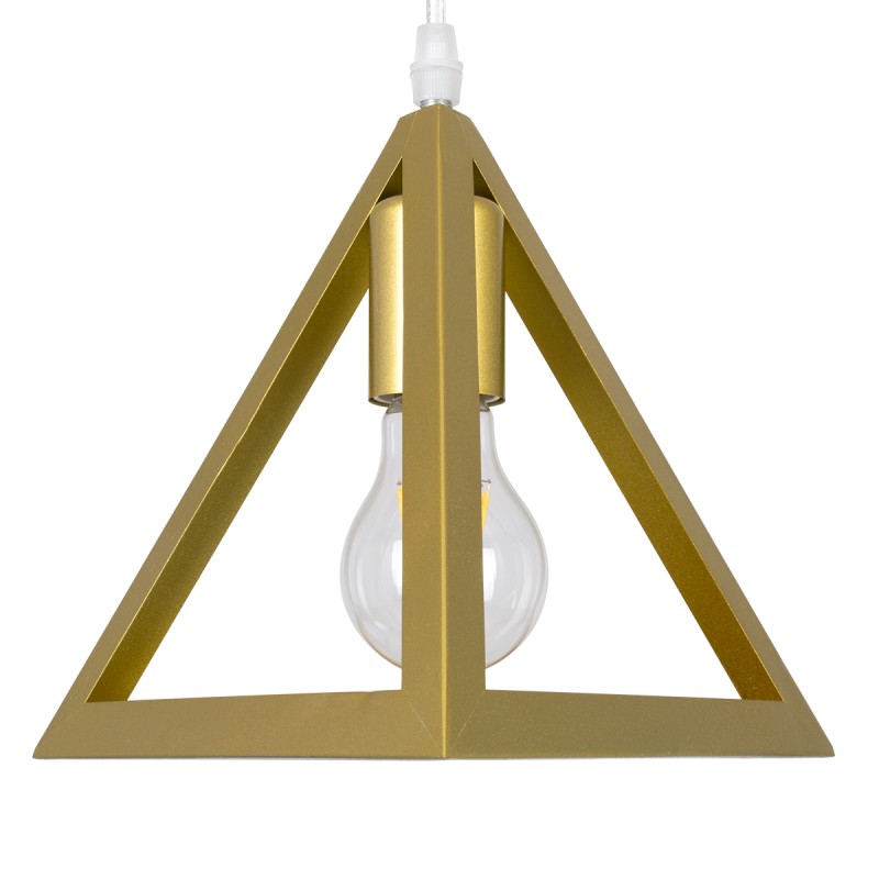 GLOBOSTAR® TRIANGLE 00625 Μοντέρνο Κρεμαστό Φωτιστικό Οροφής με Ντουί 3 x E27 AC 220-240V IP20 - Χρυσό - Μ70 x Π22 x Y130cm