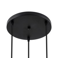 GLOBOSTAR® DILLON 00626 Μοντέρνο Κρεμαστό Φωτιστικό Οροφής με Ντουί 3 x E27 AC 220-240V IP20 - Μαύρο & Μπεζ - Μ26 x Π26 x Υ130cm