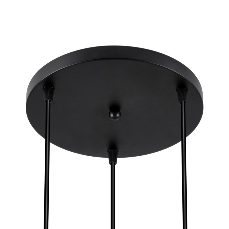 GLOBOSTAR® DILLON 00626 Μοντέρνο Κρεμαστό Φωτιστικό Οροφής με Ντουί 3 x E27 AC 220-240V IP20 - Μαύρο & Μπεζ - Μ26 x Π26 x Υ130cm