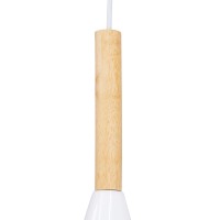 GLOBOSTAR® DILLON 00627 Μοντέρνο Κρεμαστό Φωτιστικό Οροφής με Ντουί 3 x E27 AC 220-240V IP20 - Λευκό & Μπεζ - Μ26 x Π26 x Υ130cm