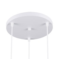 GLOBOSTAR® DILLON 00627 Μοντέρνο Κρεμαστό Φωτιστικό Οροφής με Ντουί 3 x E27 AC 220-240V IP20 - Λευκό & Μπεζ - Μ26 x Π26 x Υ130cm