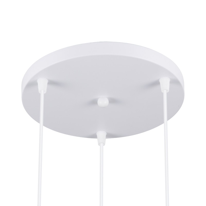 GLOBOSTAR® DILLON 00627 Μοντέρνο Κρεμαστό Φωτιστικό Οροφής με Ντουί 3 x E27 AC 220-240V IP20 - Λευκό & Μπεζ - Μ26 x Π26 x Υ130cm