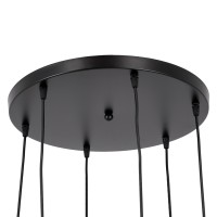 GLOBOSTAR® DILLON 00628 Μοντέρνο Κρεμαστό Φωτιστικό Οροφής με Ντουί 6 x E27 AC 220-240V IP20 - Μαύρο & Μπεζ - Μ52 x Π52 x Y130cm