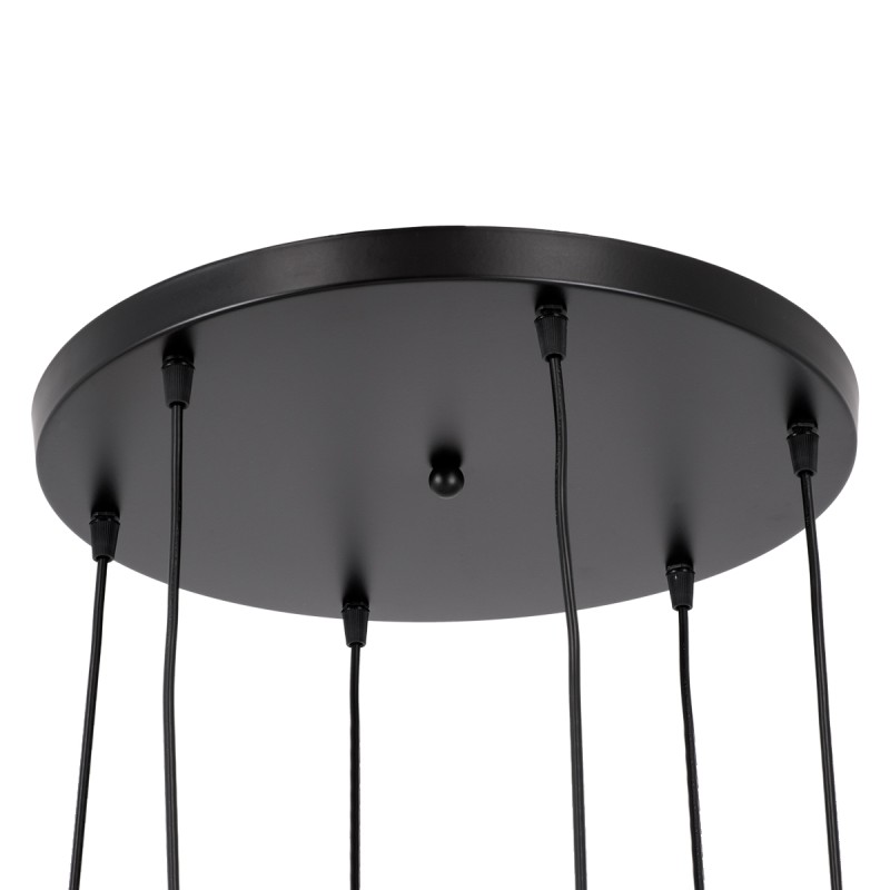 GLOBOSTAR® DILLON 00628 Μοντέρνο Κρεμαστό Φωτιστικό Οροφής με Ντουί 6 x E27 AC 220-240V IP20 - Μαύρο & Μπεζ - Μ52 x Π52 x Y130cm