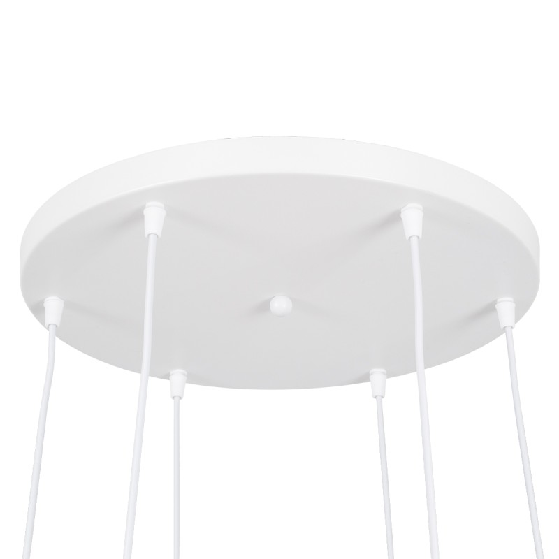 GLOBOSTAR® DILLON 00629 Μοντέρνο Κρεμαστό Φωτιστικό Οροφής με Ντουί 6 x E27 AC 220-240V IP20 - Λευκό & Μπεζ - Μ52 x Π52 x Y130cm