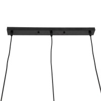 GLOBOSTAR® DILLON 00630 Μοντέρνο Κρεμαστό Φωτιστικό Οροφής με Ντουί 3 x E27 AC 220-240V IP20 - Μαύρο & Μπεζ - Μ54 x Π14 x Υ130cm