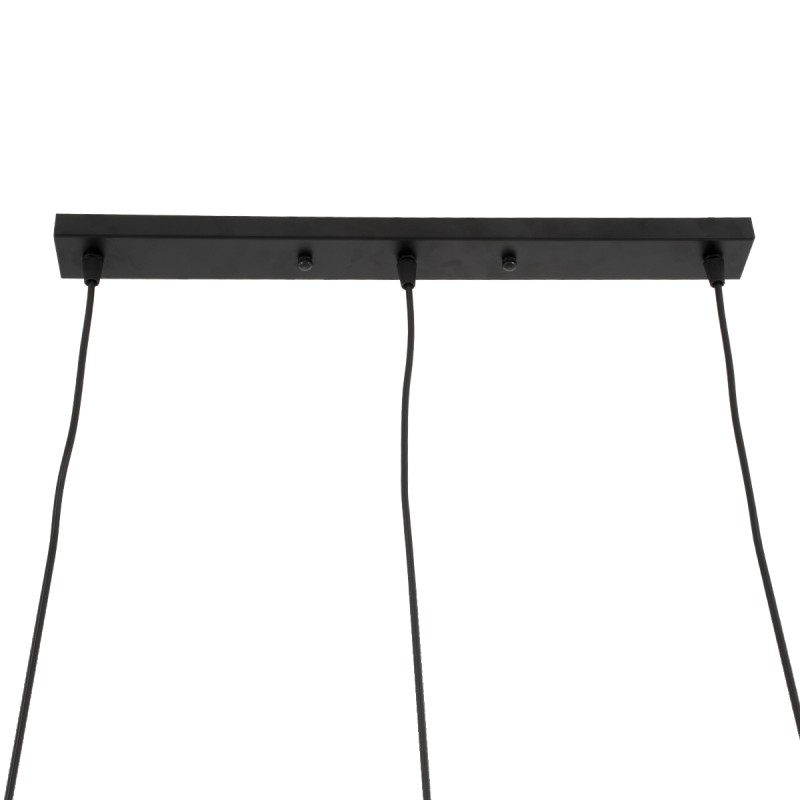 GLOBOSTAR® DILLON 00630 Μοντέρνο Κρεμαστό Φωτιστικό Οροφής με Ντουί 3 x E27 AC 220-240V IP20 - Μαύρο & Μπεζ - Μ54 x Π14 x Υ130cm