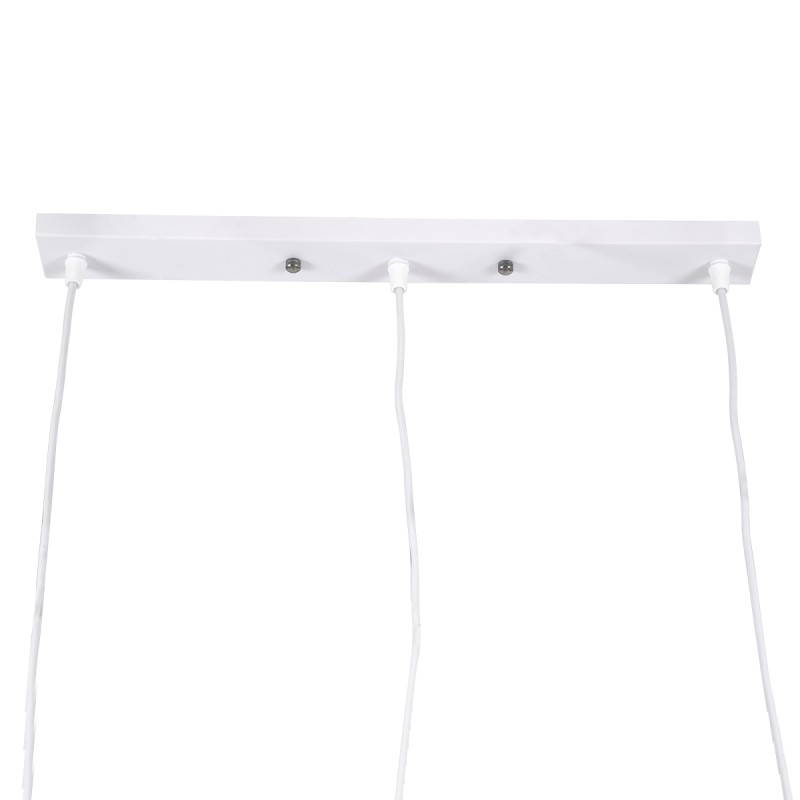 GLOBOSTAR® DILLON 00631 Μοντέρνο Κρεμαστό Φωτιστικό Οροφής με Ντουί 3 x E27 AC 220-240V IP20 - Λευκό & Μπεζ - Μ54 x Π14 x Υ130cm